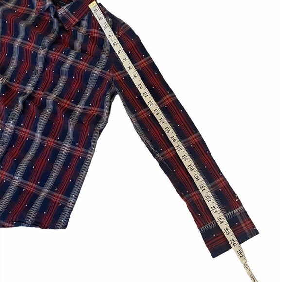 TOMMY HILFIGER Plaid Button Up Top Red & Blue S - Picture 8 of 8